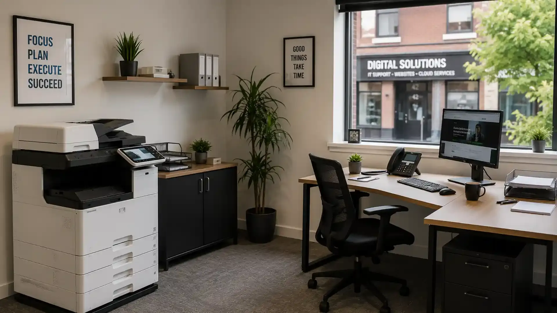 Multifunction printer in a Rotherham office setting