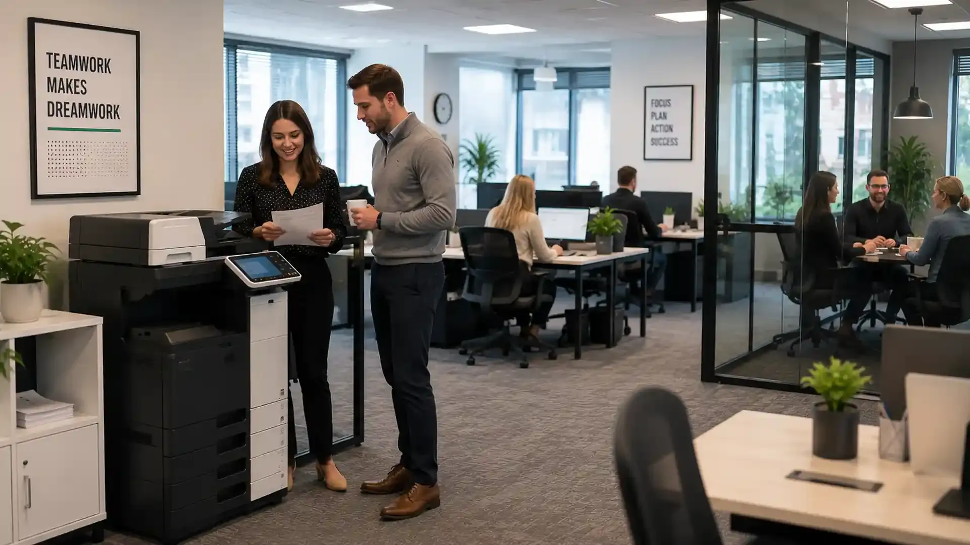 Office printer in a Barnsley town centre workspace